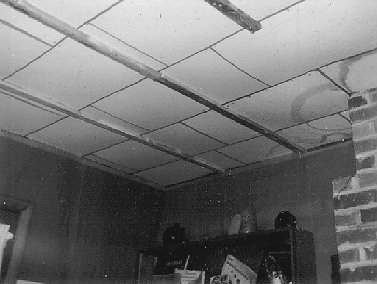 Photos 20 and 21: A stained ceiling, and the same ceiling with furring strips.
