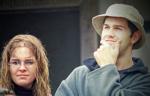 Glenn contemplates the vast expanse of the Pacific ocean at Sullishak while Robin shows disdain.