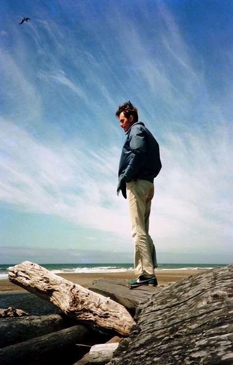 Steve on driftwood, June 1975