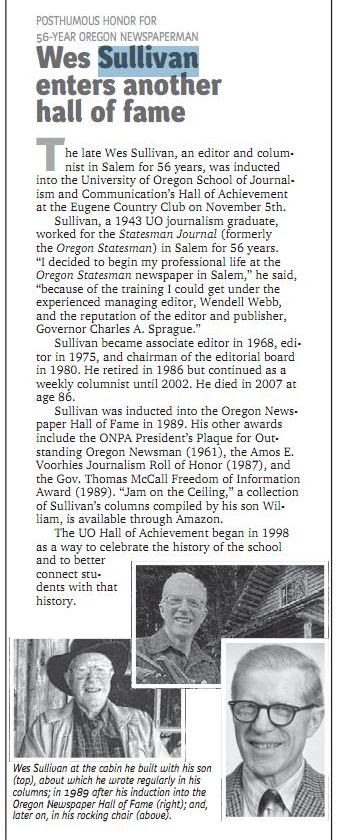 The late J. Wesley Sullivan was of a generation of journalists who came straight to the newsroom from World War II service. He and other veterans...