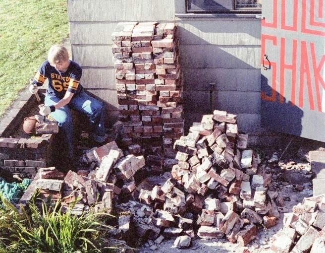 Janet Schmidt cleaned most of the brick.
