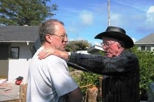 Wes Sullivan paid for the project: roughly $1900 in materials. Here he tells Dave how proud he is of the way everyone came together to complete the roof project.